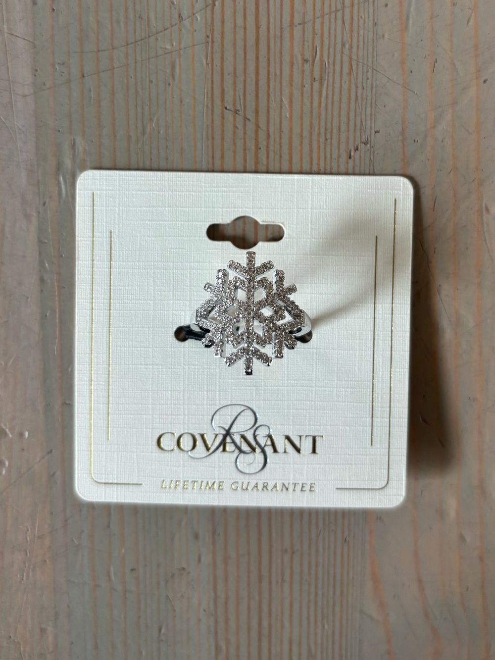 RS Covenant Silver Sparkly Snowflake Ring - Size: 7